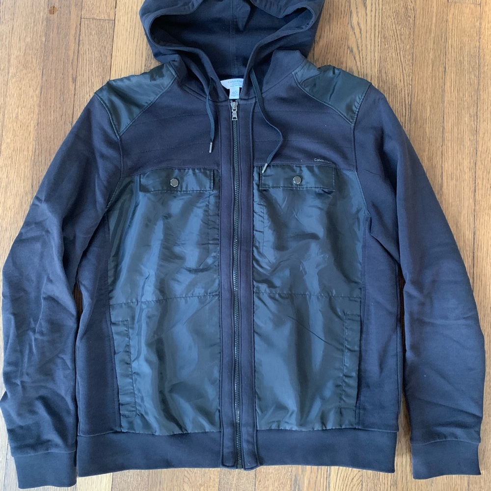 NWOT Calvin Klein midweight sweat/nylon jacket.